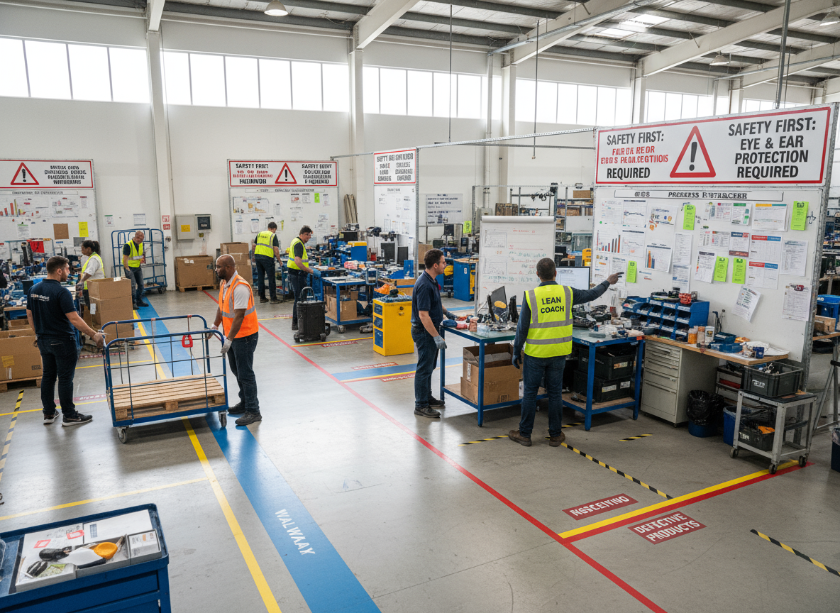 Chantier 5S et flux sur zone des retours.